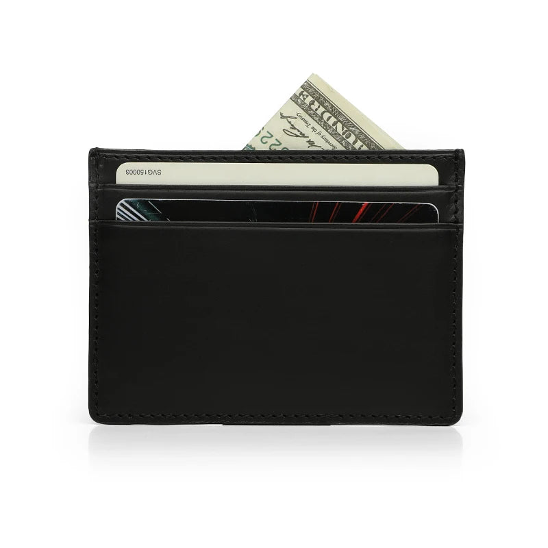 Italian Leather Card Holder Wallet – Custom Name, Slim Design