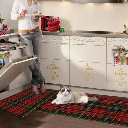 Christmas Holiday Black Doormat – Seasonal Winter Indoor Floor Mat