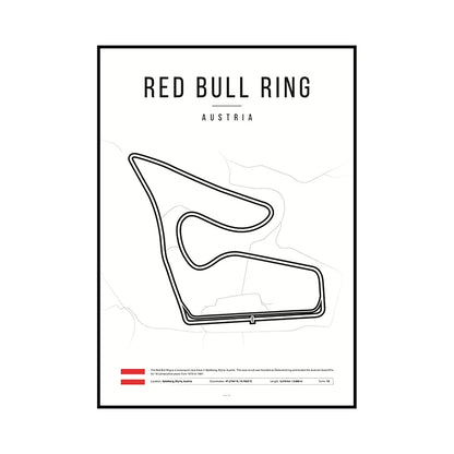 F1 Race Track Map Poster – Formula 1 Circuit Wall Art Print