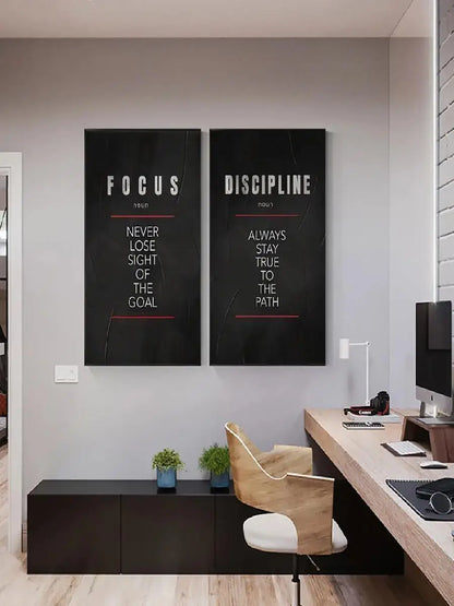 Motivational Definition Wall Art Print – Believe, Discipline, Focus Poster