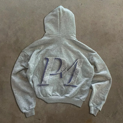 Y2K Zip-Up Hoodie – Retro Graphic Streetwear Sweatshirt