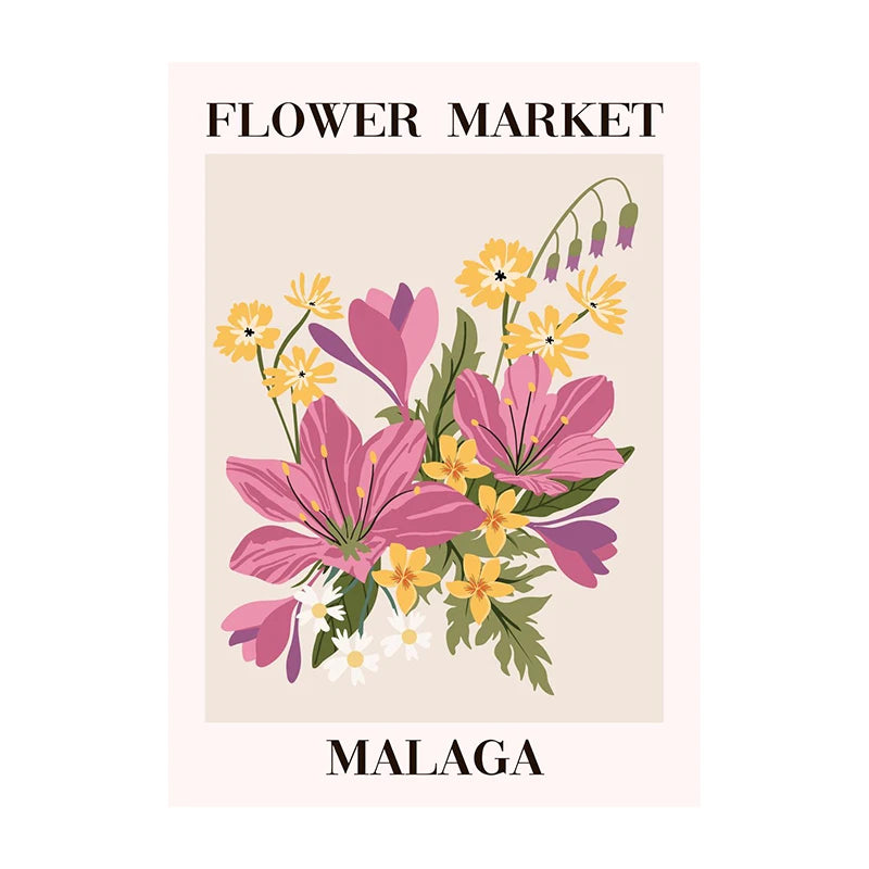 Flower Market Tuscany Poster – Floral Wall Art Print Unframed