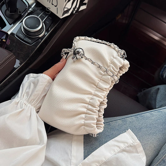 New Luxury Small PU Leather Solid Color Handbags