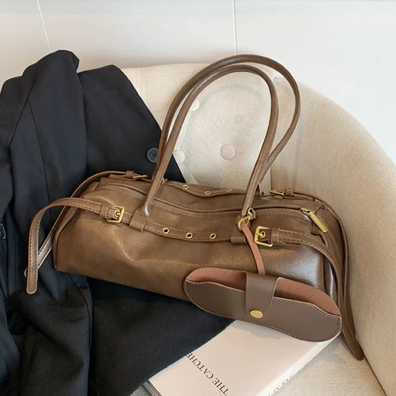 Buckle Decoration Fashion PU Shoulder Bag