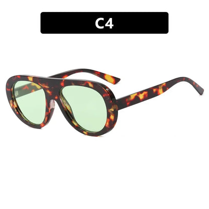 Y2K Retro Pilot Sunglasses – Leopard Frame Unisex Eyewear