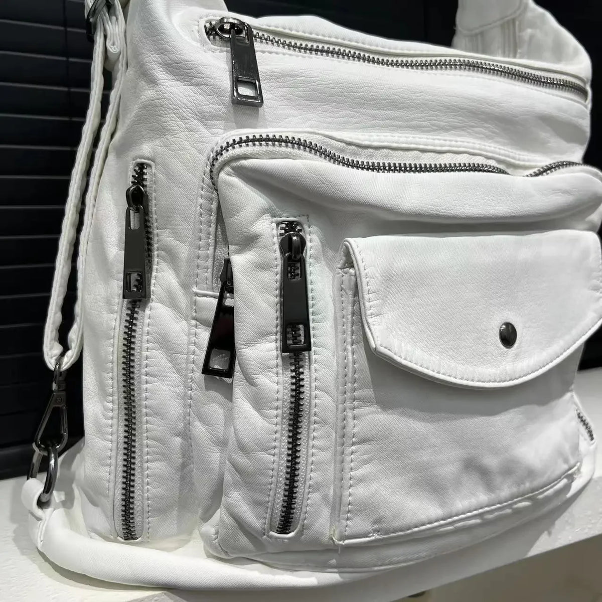Women's Fashion Multi-Pocket Motorcycle Shoulder Bag
