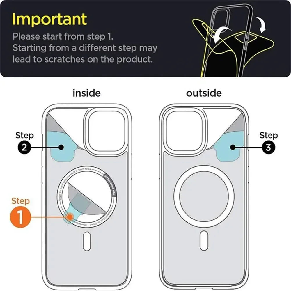 Clear MagSafe iPhone Case – Magnetic Circle Cover for iPhone 7–16 Series