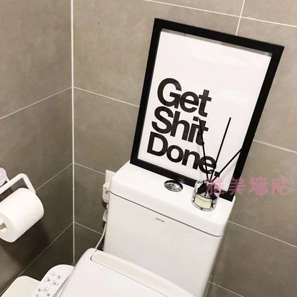 Get Shit Done Motivational Wall Art Print – Black & White Nordic Poster