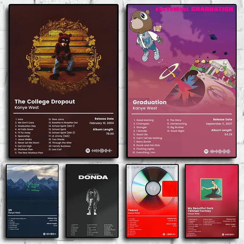 Kanye West Graduation Album Poster Canvas Print Wall Art