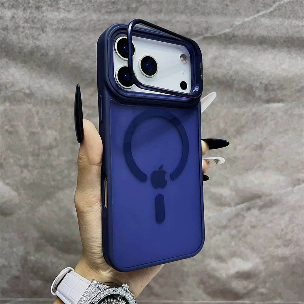 MagSafe Matte iPhone Case with Flip Camera Stand & Holder