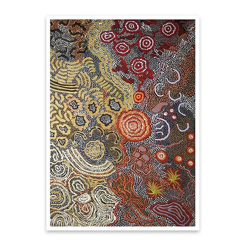 Abstract Tribal Vintage Poster Print – Retro Boho Canvas Wall Art