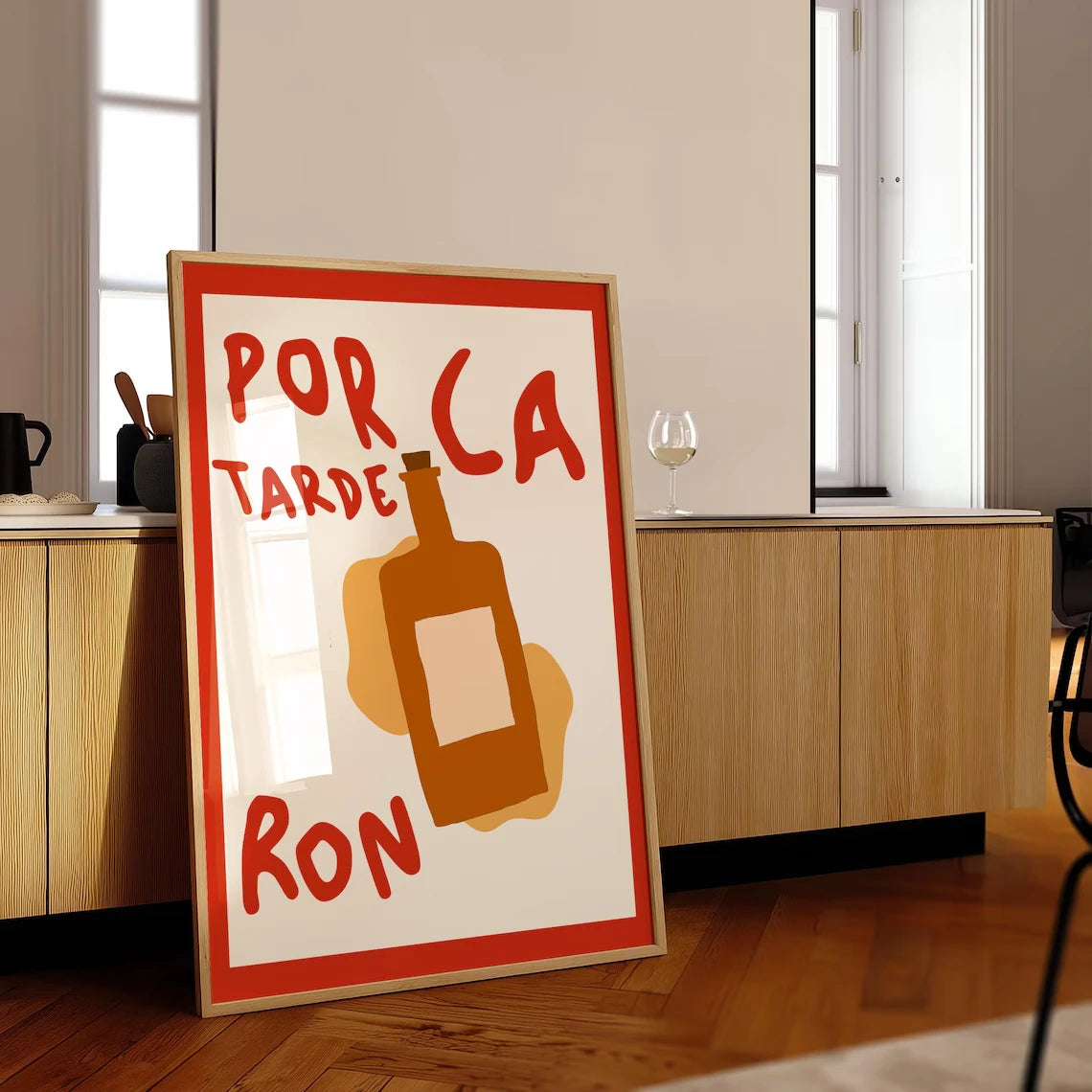 Por La Tarde Ron Wall Art Canvas Print – Bar Decor Poster