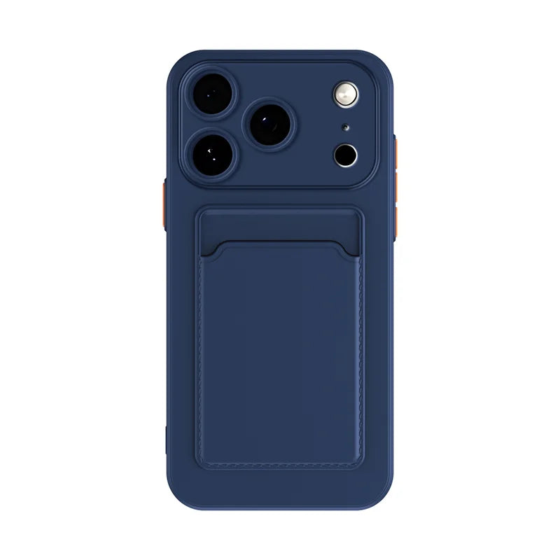 Silicone Card Holder iPhone Case – Wallet Slot Back Cover