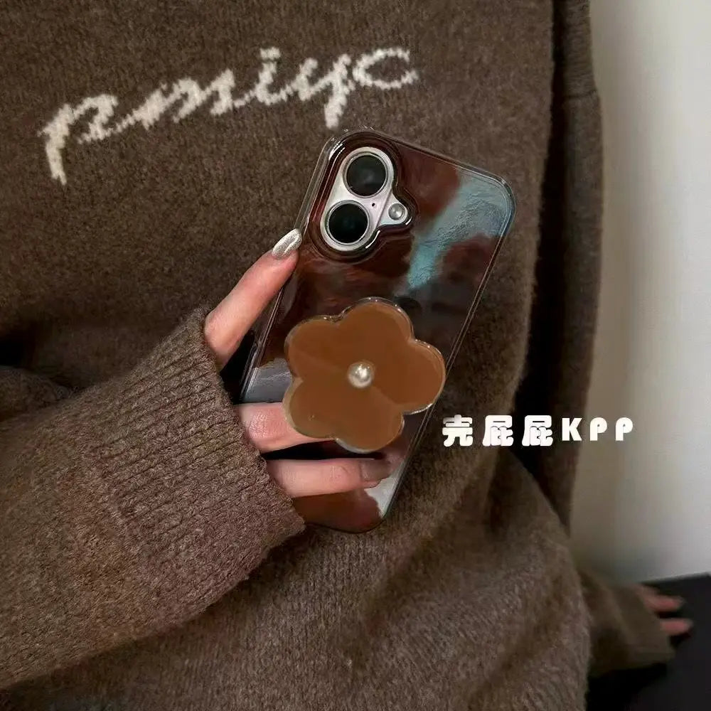 Flower Grip Tok Phone Case with Gradient Overlay & Lustre Lining