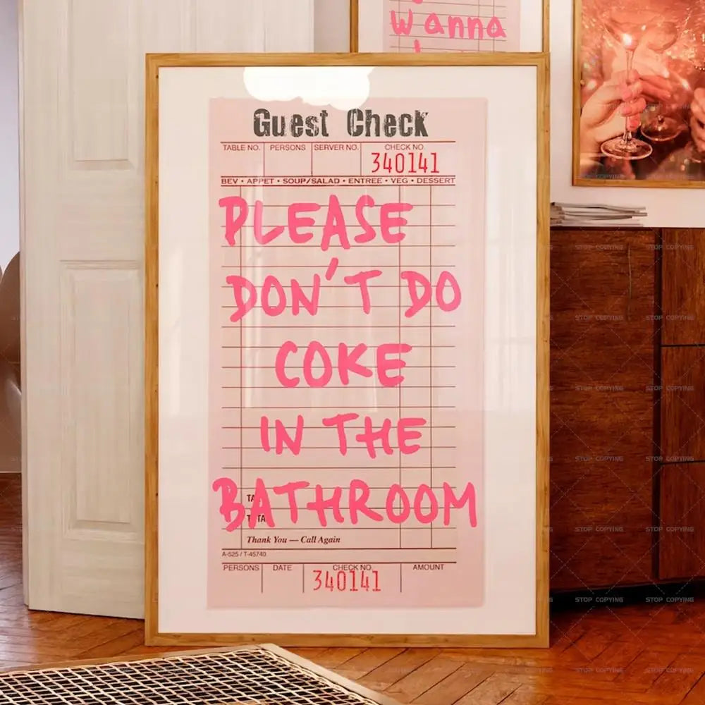 Retro Bathroom Wall Art Poster – Please Don't Do Coke Funny Print