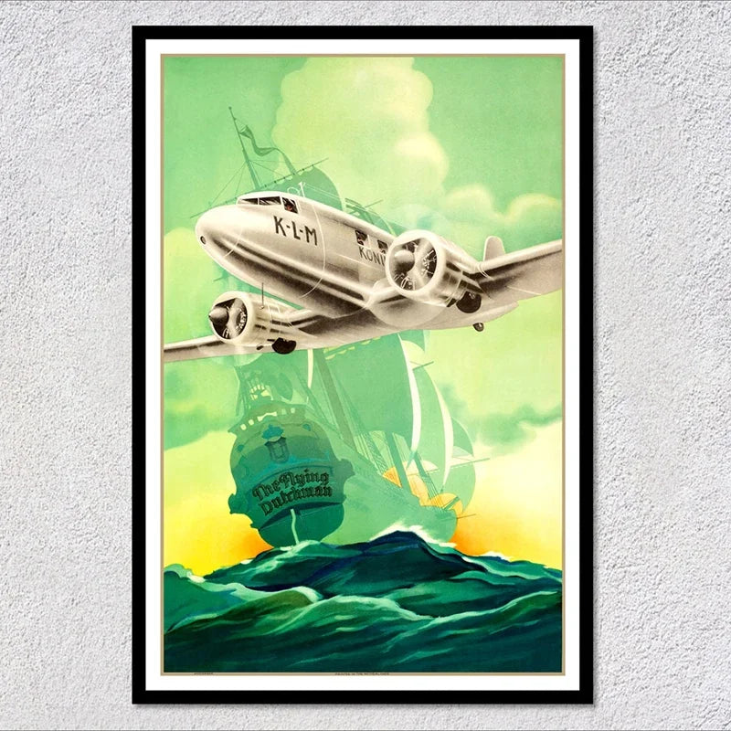 Vintage Travel Ship Poster – Blue Star Line Retro Ocean Liner Wall Art Unframed