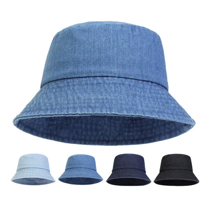 Unisex Washed Cotton Bucket Hat – Sun Protection Outdoor Cap