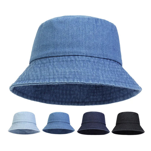 Unisex Washed Cotton Bucket Hat – Sun Protection Outdoor Cap