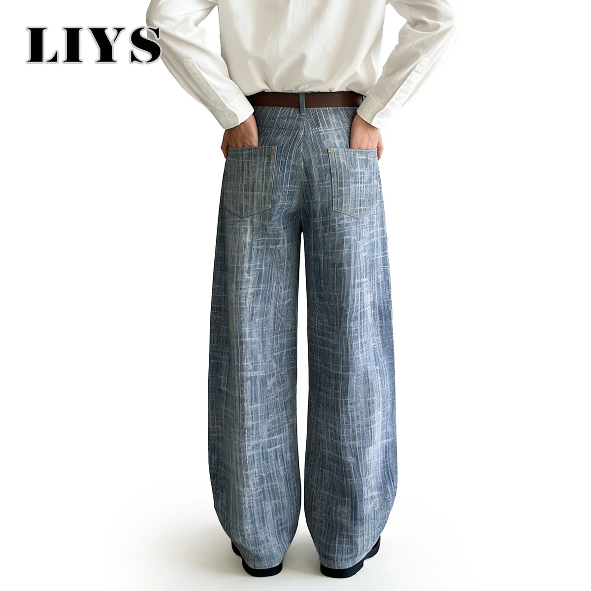 Jacquard Baggy Wide Leg Jeans – Unisex Japanese Korean Streetwear