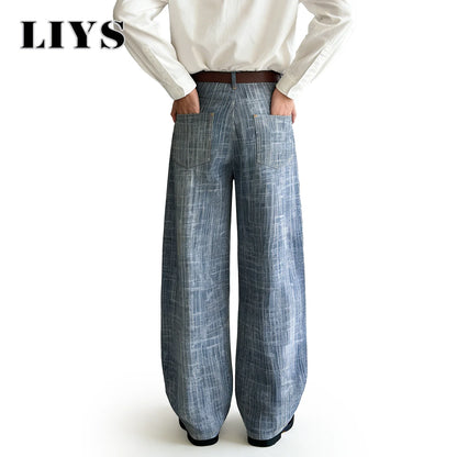 Jacquard Baggy Wide Leg Jeans – Unisex Japanese Korean Streetwear