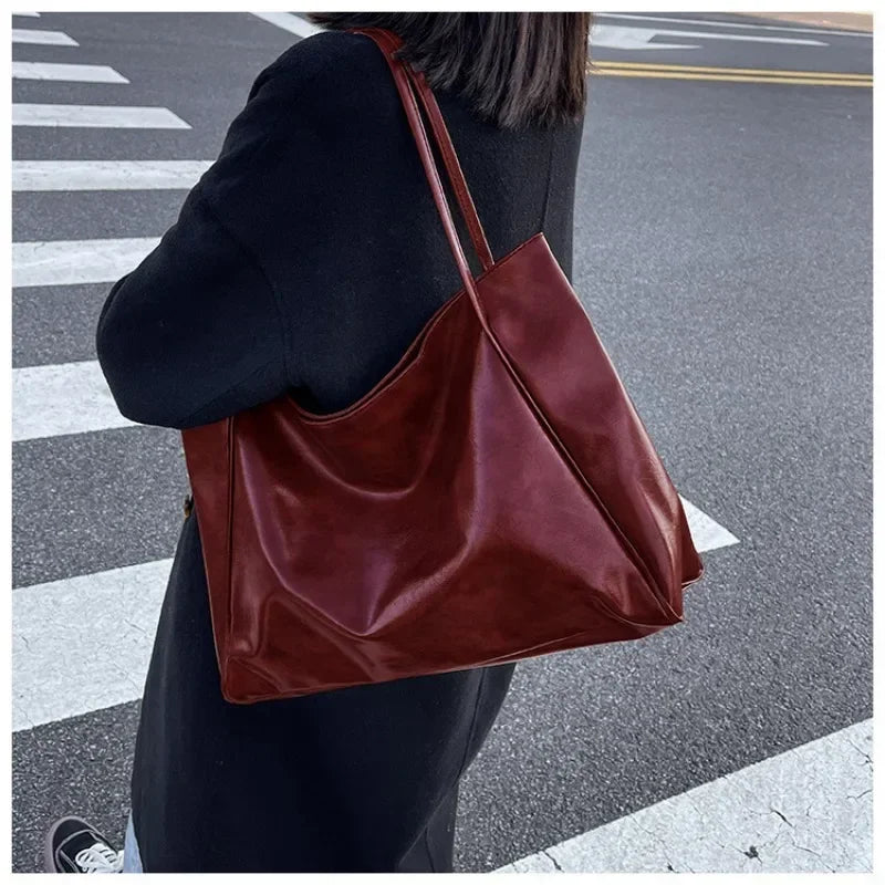 Women Tote Bag Fashion Large Capacity Soft Pu Leather