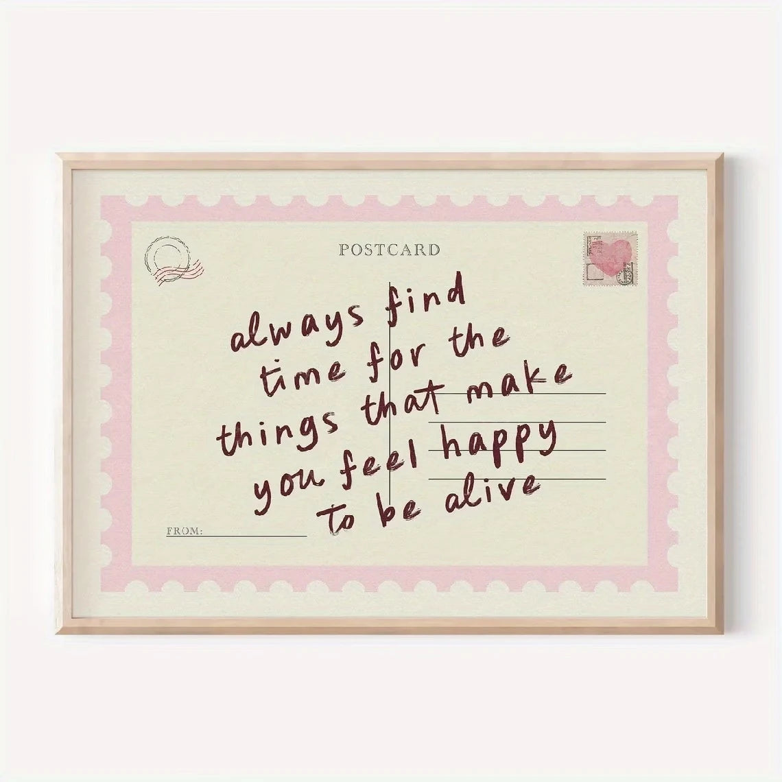 Retro Postcard Wall Art Print – Inspirational Quote Poster