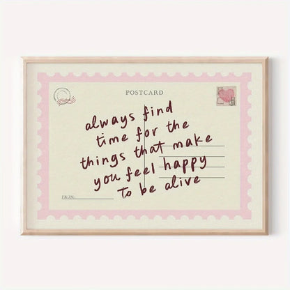 Retro Postcard Wall Art Print – Inspirational Quote Poster