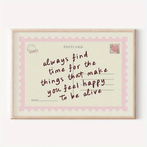 Retro Postcard Wall Art Print – Inspirational Quote Poster
