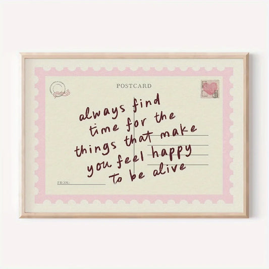 Retro Postcard Wall Art Print – Inspirational Quote Poster