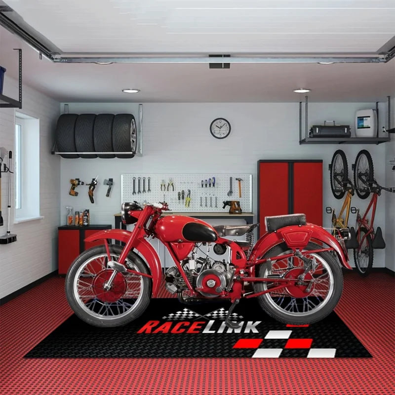 Garage Floor Mat – Non-Slip Motorcycle Parking Rug, Dirt Resistant