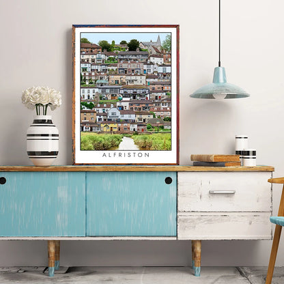 Vintage Cityscape Canvas Wall Art – Abstract City Poster Print