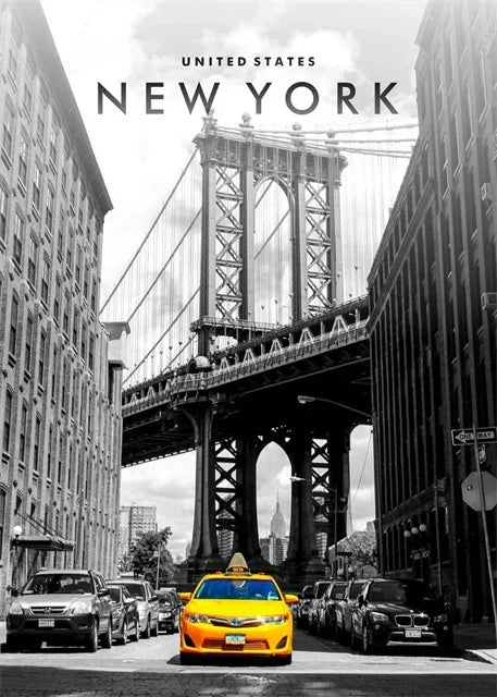 New York City Night View Canvas Wall Art – NYC Skyline Poster
