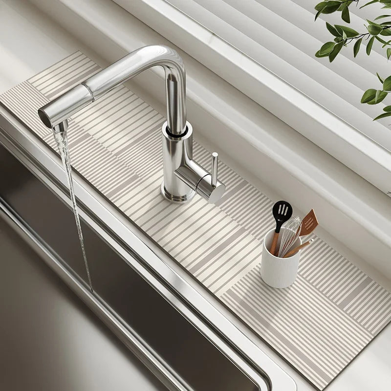 Diatomaceous Earth Sink Drain Mat – Absorbent Kitchen Faucet Mat