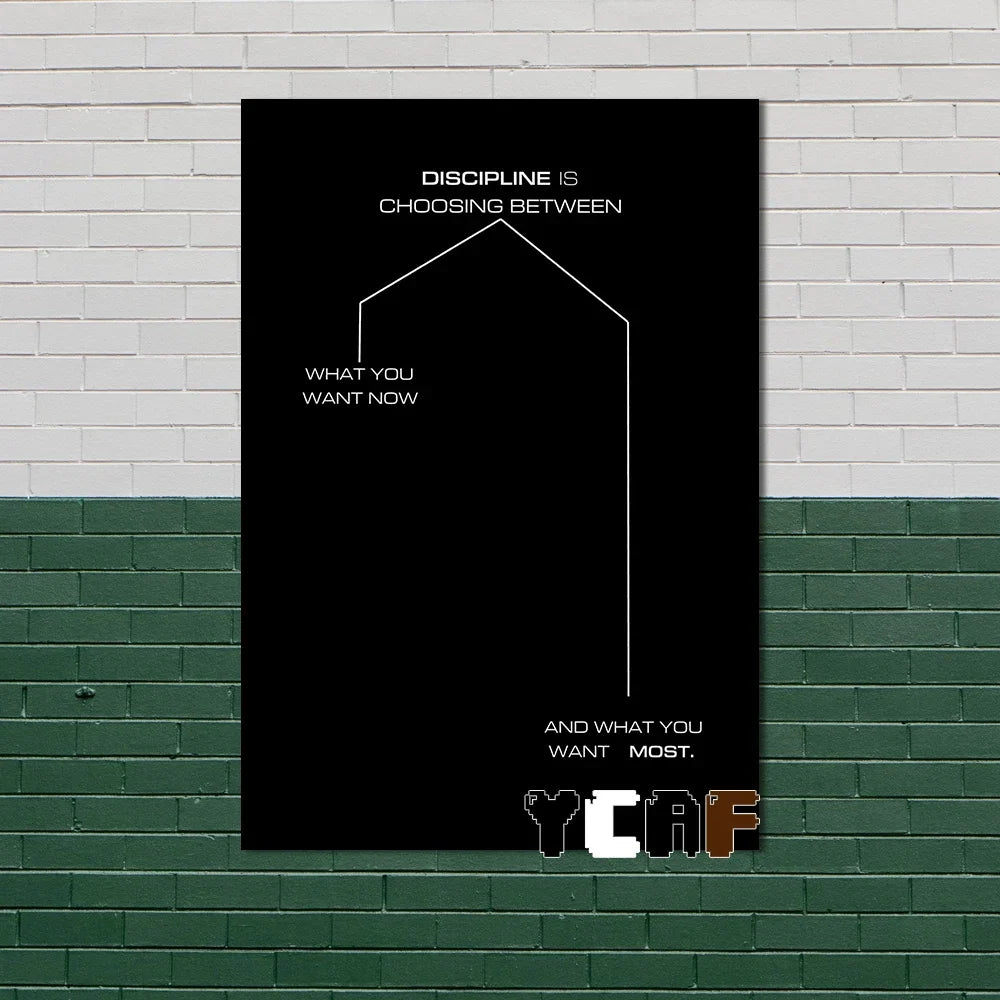 Motivational Quote Canvas Poster – Discipline Wall Art