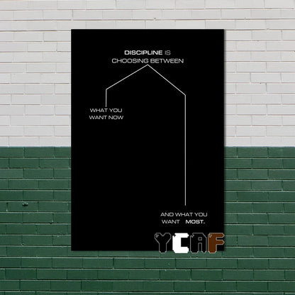 Motivational Quote Canvas Poster – Discipline Wall Art