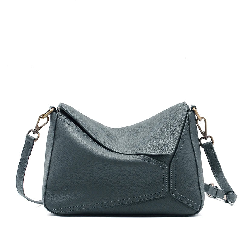 Genuine Cowhide Leather Shoulder Bag for Women – Soft Crossbody Tote