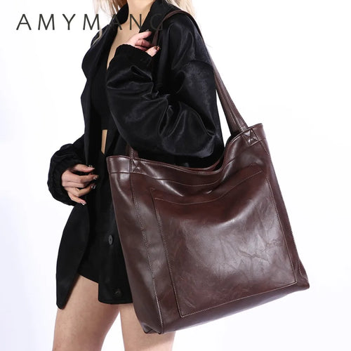 High Quality Oil Skin Leather Bucket Hand Bags