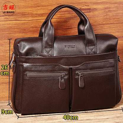 Genuine Leather Laptop Briefcase for Men – 16 Inch