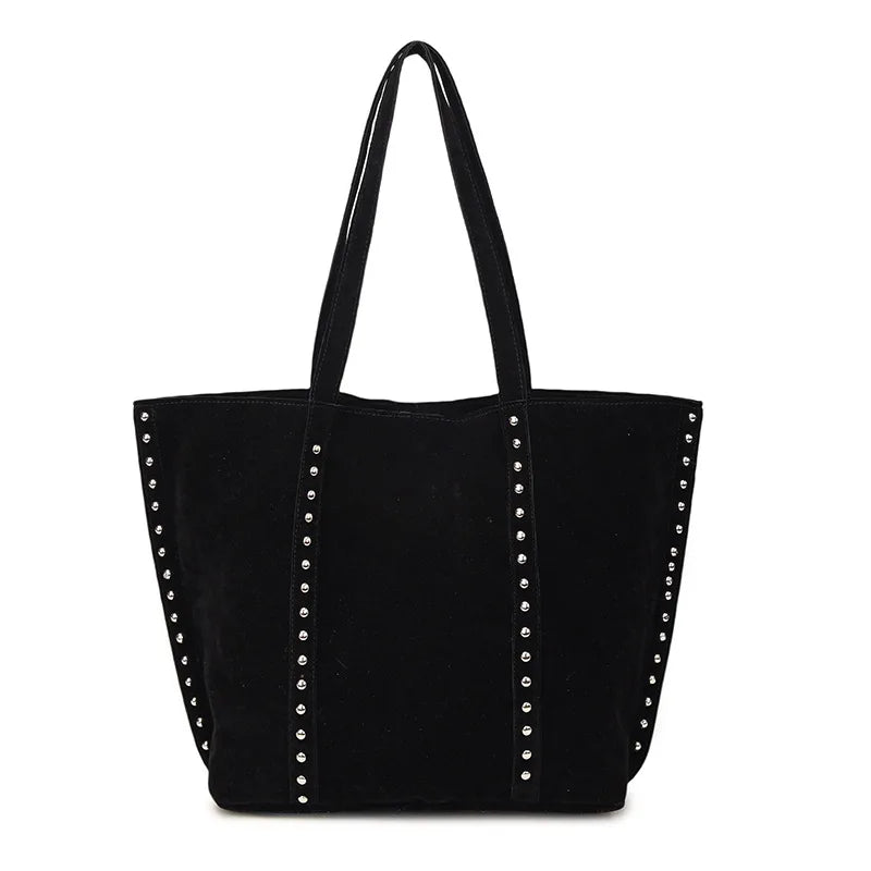 Faux Suede Solid Color High Quality Fashionable Versatile Handbag