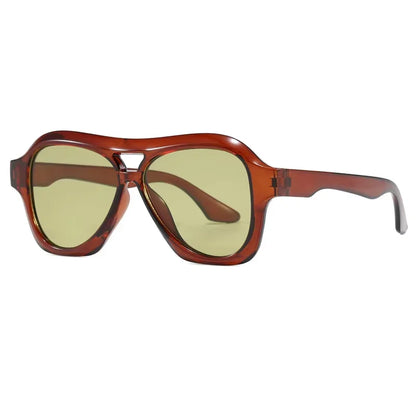 Double Bridge Retro Sunglasses – Gradient Aviator Unisex