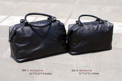 Genuine Leather Duffle Bag – Men's & Women's Travel Bag