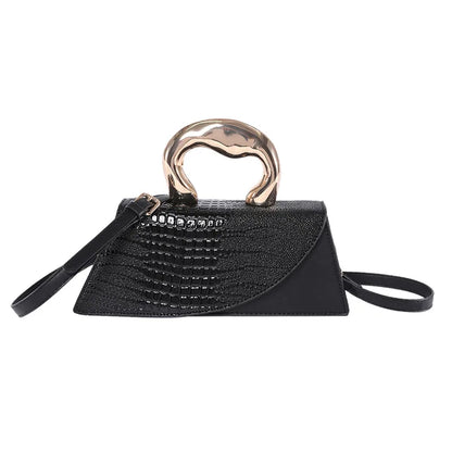 Solid Alligator PU Shoulder and Crossbody Bags