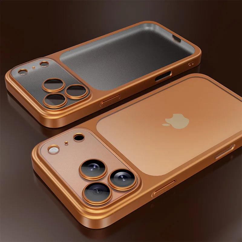 iPhone 17 Series Frosted Translucent Phone Case – Slim Cosmic Plating Cover