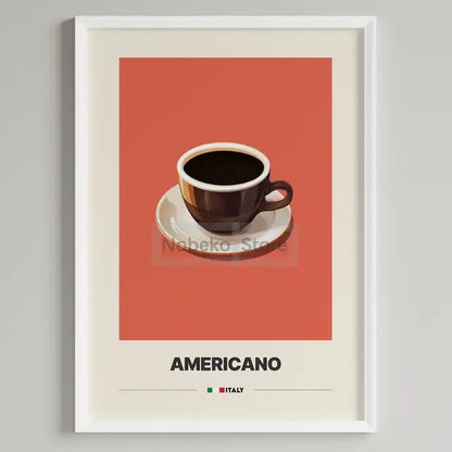 Italian Coffee Minimalist Poster | Cappuccino Espresso Latte Wall Art Print