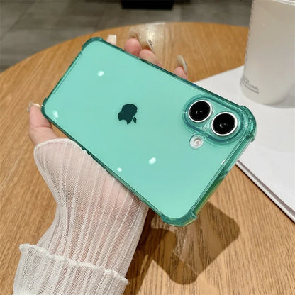 Neon Shockproof Transparent iPhone Case – Candy Color Slim Cover
