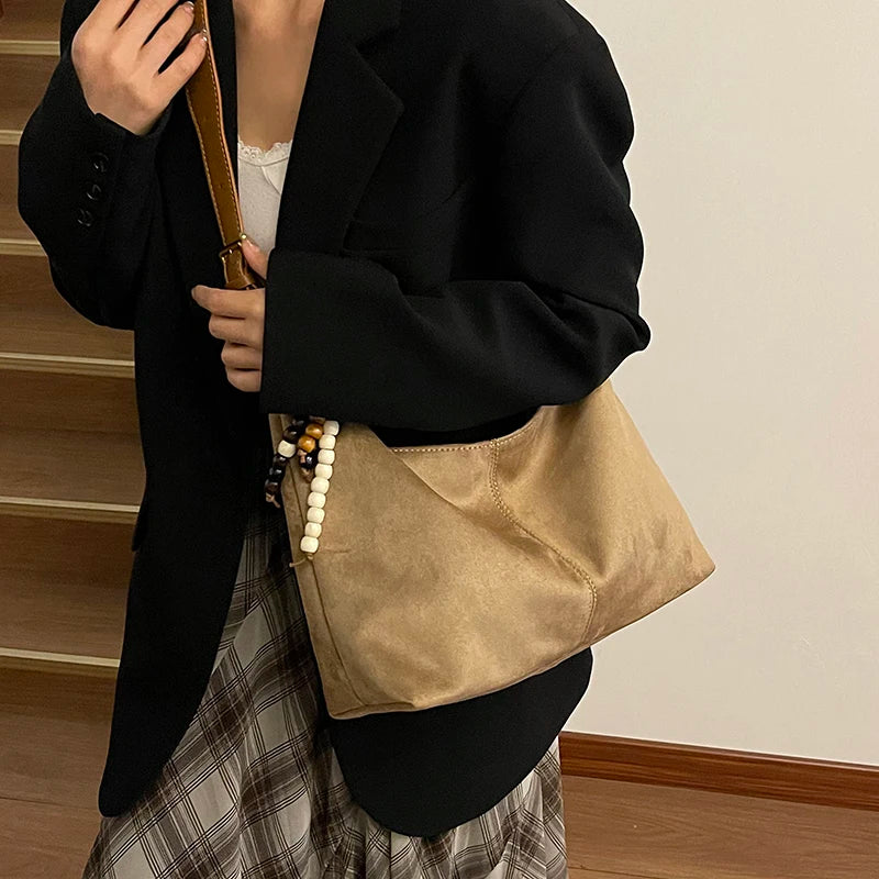 Winter Small Suede Trend Brand Solid Color Shoulder Bags