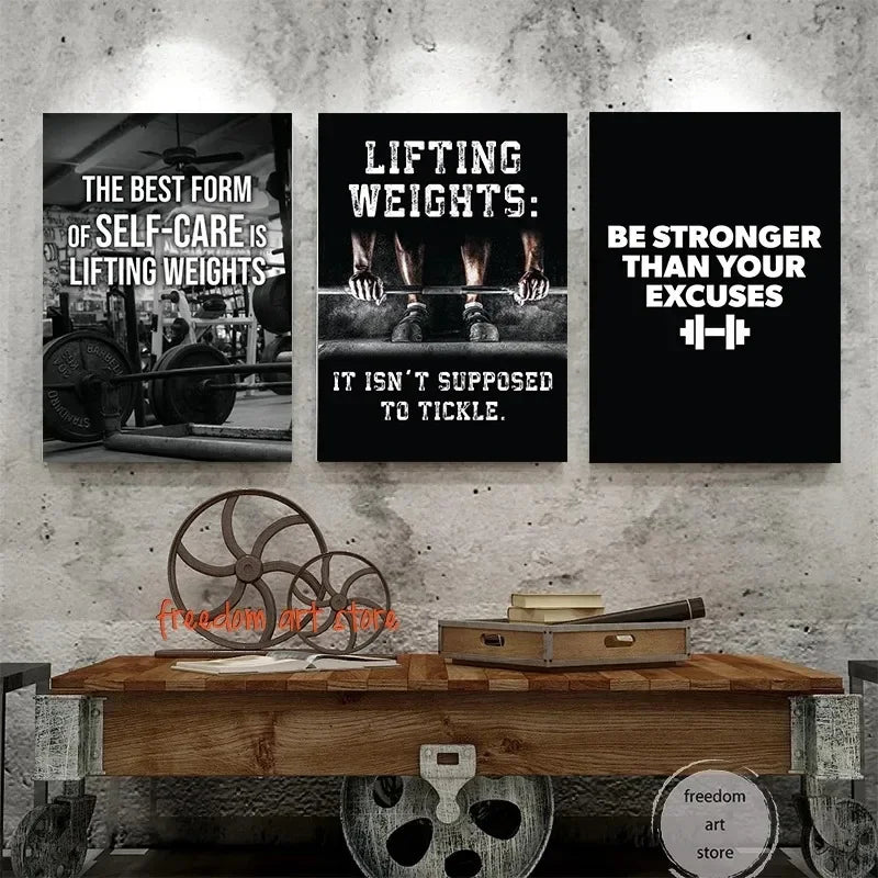 No Pain No Gain Gym Motivation Canvas Wall Art Print