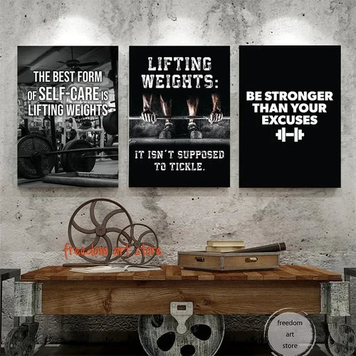 No Pain No Gain Gym Motivation Canvas Wall Art Print