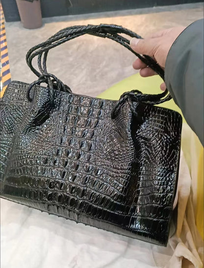 Genuine Leather Alligator Shoulder Bag for Women