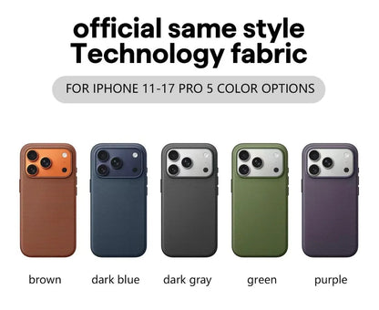 MagSafe Woven Fabric iPhone Case – iPhone 13 to 17 Series, Shockproof